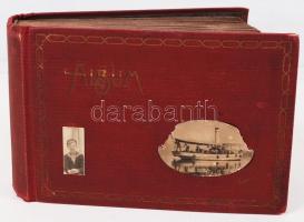 1900-1920 Egy folyami hajóskapitány fotóalbuma, 80 db fotó /
River boat captain's photo album, ...