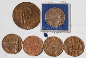 Kis tétel modern Br plakett 6 klf db benne MÉE (2x) és piefort (vastagveret) (2x) T:2