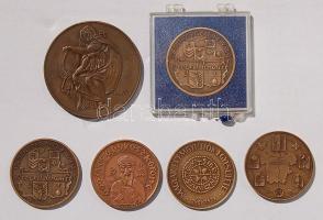 Kis tétel modern Br plakett 6 klf db benne MÉE (2x) és piefort (vastagveret) (2x) T:2