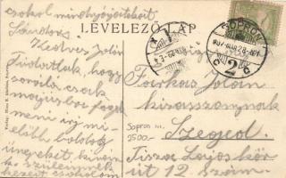 Sopron, Erzsébet utca, villamos; Blum Nathan kiadása