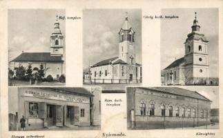 Nyírmada, Hangya, községháza, templomok (fl)
