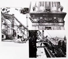 cca 1955-1965 A régi Erzsébet híd bontása, 6 db fotó, 13x18 és 18x24 cm-es méretekben