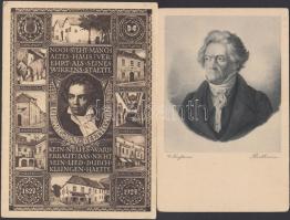 2 db régi Beethoven motívumú képeslap / 2 old motive cards, Beethoven