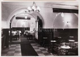 1950-1960 Kotnyek Antal (1921-1990): Budapesti vendéglátóhelyek, 4 db fotó, egyik kis hibával, 17x11 és 17x24 cm közötti méretekben.