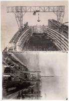 1943 Ganz hajógyár, 2 db fotó, 13x18 cm.