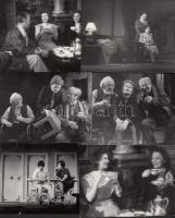 cca 1950 Színházi előadásokról készült fotók Bilicsi Tivadar, Sulyok  Mária, Halász Judit, Vass Éva, Urai Tivadar, összesen 6 db 12x9 cm