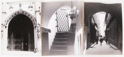 cca 1940-1942 Korschelt Miklós (1900-1982): Vintage fotók Kassáról (országzászló, honvédszobor talpa...