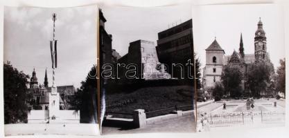 cca 1940-1942 Korschelt Miklós (1900-1982): Vintage fotók Kassáról (országzászló, honvédszobor talpa...