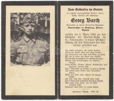 1939 Német katona horogkeresztes halotti értesítő kártya / German soldier's death card