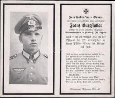 1942 Német katona fényképes halotti értesítő kártya / German soldier's death card