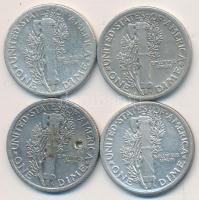 Amerikai Egyesült Államok 1919. 1d Ag + 1920. 1d Ag + 1921. 1d Ag + 1945. 1d Ag T:2,2-,3(Ly.)
USA 19...