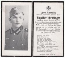 1942 Német katona fényképes halotti értesítő kártya / German soldier's death card