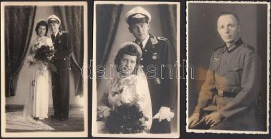 cca 1942 Német katona 3db fotó / WW. II. German airforce military photos