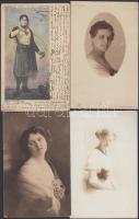 11 db régi hölgy motívumú képeslap / 11 old motive cards, ladies
