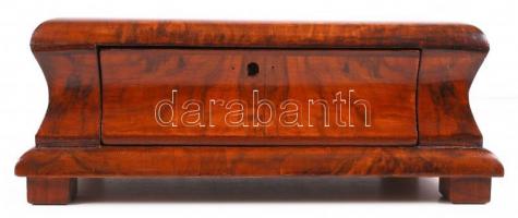 Restaurált biedermeier stílusú asztali doboz, nemes fa, kulcs nélkül, 32×20 cm, m:11 cm