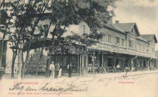 Újdombóvár, vasútállomás; kiadja Bruck Sándor