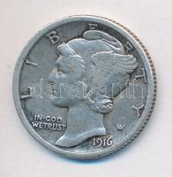 Amerikai Egyesült Államok 1916. 1D Ag "Mercury" T:2 USA 1916. 1 Dime "Mercury" Ag C:XF Krause KM#113
