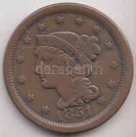 Amerikai Egyesült Államok 1851. 1c T:2-,3 USA 1851. 1 cents C:VF,F