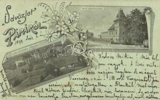 1898 Pápa, Irgalmas nővérek zárdája, dohánygyár, floral; Kis Tivadar kiadása