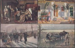 20 db régi művész motívumú képeslap / 20 old motive cards, artists