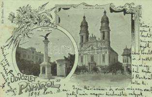 1898 Pápa, floral; Kis Tivadar kiadása