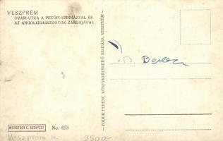 Veszprém, Óvári utca, Petőfi színház, Angolkisasszonyok zárdája; Fodor Ferenc kiadása