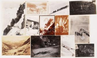 1914-1918 Az I. világháborúban szolgálatot teljesítő katona archívumából származó fotók, 33 db, 3x4 és 10x15 cm közötti méretekben / World War I. photos from a soldier's archive.