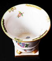 Herendi Viktória mintás karmos váza, kézzel festett, jelzett (koronás), hibátlan, m:10 cm d:10,5 cm