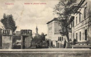 Veszprém, Színház és Korona szálloda; kiadja Krausz Ármin fia