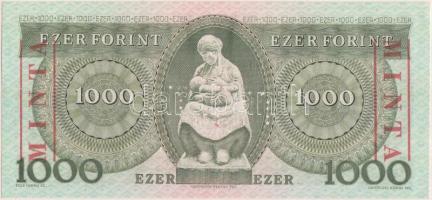 1992. 1000Ft piros "MINTA" felülnyomással és perforációval illetve "D 00000008" ...