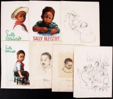Ék Sándor, Alex Klein (1902-1975): Sally Bleistift in Amerika című könyvhöz készült illusztrációk, s...