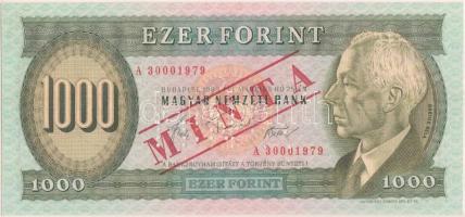 1983. 1000Ft piros "MINTA" felülnyomással és perforációval illetve "A 30001979" sorszámmal T:I Hungary 1983. 1000 Forint with "MINTA" (specimen) overprint / perforation and "A 30001979" serial number C:UNC Adamo F44M