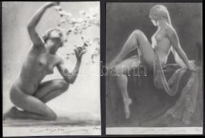 cca 1920-1930 Angelo finoman erotikus aktfelvételeinek másolata az 1980-as évekből, 4 db, 13x9 cm és 12x17 cm-es méretben / erotic photos.