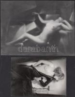 cca 1920-1930 Angelo finoman erotikus aktfelvételeinek másolata az 1980-as évekből, 4 db, 13x9 cm és...