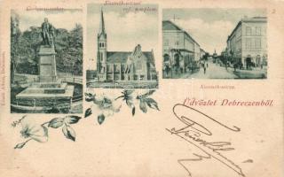 1899 Debrecen, floral; László Albert kiadása (levágott / cut)