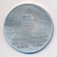 Habsburg Birodalom / Pozsony 1830. szeptember 28. Koronázási zseton Ag "I.Ferenc - V.Ferdinánd" (3.25g) szign.:E.S. T:1- Habsburg Monarchy / Bratislava 28 September 1830. Coronation Silver Jeton Ag "Franz I - Ferdinand V" (3.25g) sign.:E.S. C:AU  HTÉ.: 925.