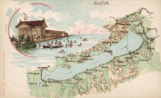 Siófok, Balaton térkép litho