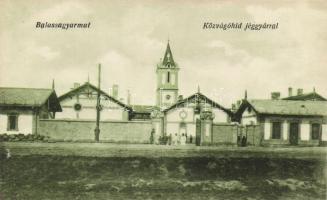 Balassagyarmat, közvágóhíd, jéggyár; Réti J. kiadása