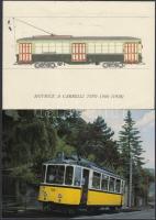 12 db modern villamos motívumú képeslap / 12 modern motive cards, trams