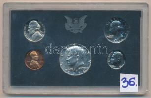 Amerikai Egyesült Államok 1970. 1c - 1/2$ 5klf, forgalmi szett plasztiktokban T:1 USA 1970. 1 cent - 1/2 Dollar 5 different coin set in plastic case C:UNC