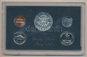 Amerikai Egyesült Államok 1970. 1c - 1/2$ 5klf, forgalmi szett plasztiktokban T:1
USA 1970. 1 cent -...