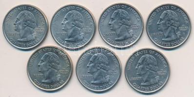 Amerikai Egyesült Államok 2006. 1/4$ (7x) klf T:1,2 USA 2006. 1/4 Dollar (7x) all different C:UNC,XF