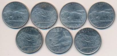 Amerikai Egyesült Államok 2006. 1/4$ (7x) klf T:1,2
USA 2006. 1/4 Dollar (7x) all different C:UNC,XF