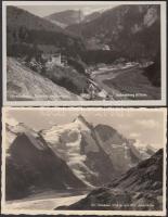 2 db régi osztrák városképes lap: Hirschwang, Grossglockner / 2 old Austrian postcards