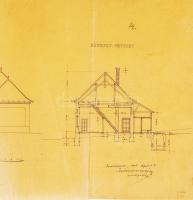 1906 Möller István (1860-1934): Koros elemi népiskola tervrajza. Aláírt 70x35 cm