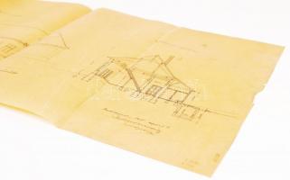 1906 Möller István (1860-1934): Koros elemi népiskola tervrajza. Aláírt 70x35 cm