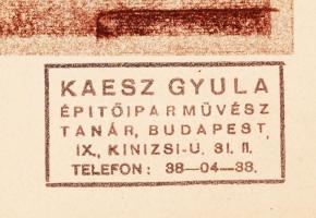 1941 Kaesz Gyula (1897-1967): Weiss Manfréd Művek ipari kiállítás terve. Pecséttel jelzett. 56x44 cm...