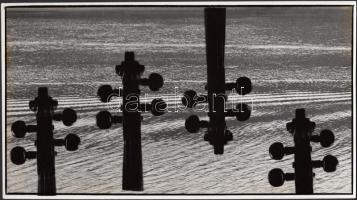 cca 1970-1980 Nagy Sándor: Vízi zene, vintage fotóművészeti alkotás, pecséttel jelzett, 13x23 cm.