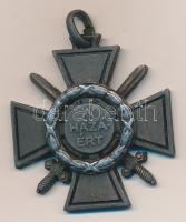 1941. "Tűzkereszt I. fokozata" bronzozott cink kitüntetés mellszalag nélkül T:2/2- Hungary 1941. "Hungarian Fire Cross 1st class" brass-plated zinc decoration without ribbon C:XF/VF NMK 443.