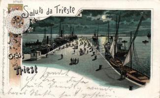 1899 Trieste, port, floral litho (EB)